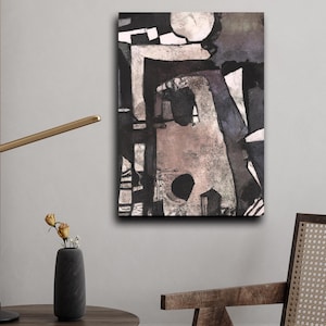 Fatherly Love, Abstract Art Series, Wrapped CANVAS| Black Art, African American Artwork, Black Family Art, Black Fathers, Brutalist Art