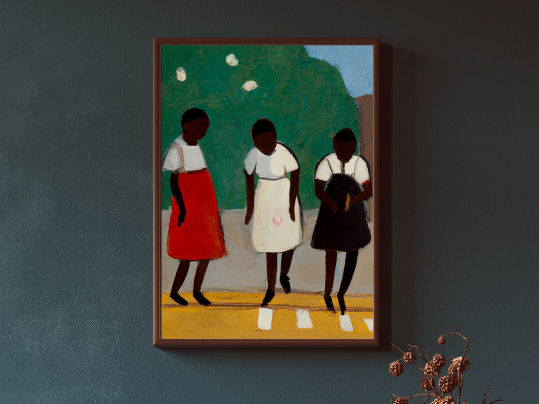 Black Folk Art, Hop, CANVAS Wall Art Black Art Prints, African American ...