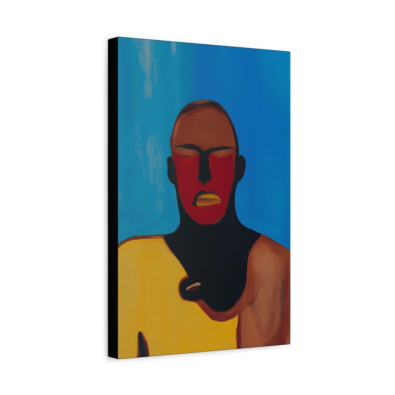 Man of Vision, Bold Black Men Artwork, Matte CANVAS Wall Art | Modern Black, Contemporary African American art, Black artist print, Hero art image 9