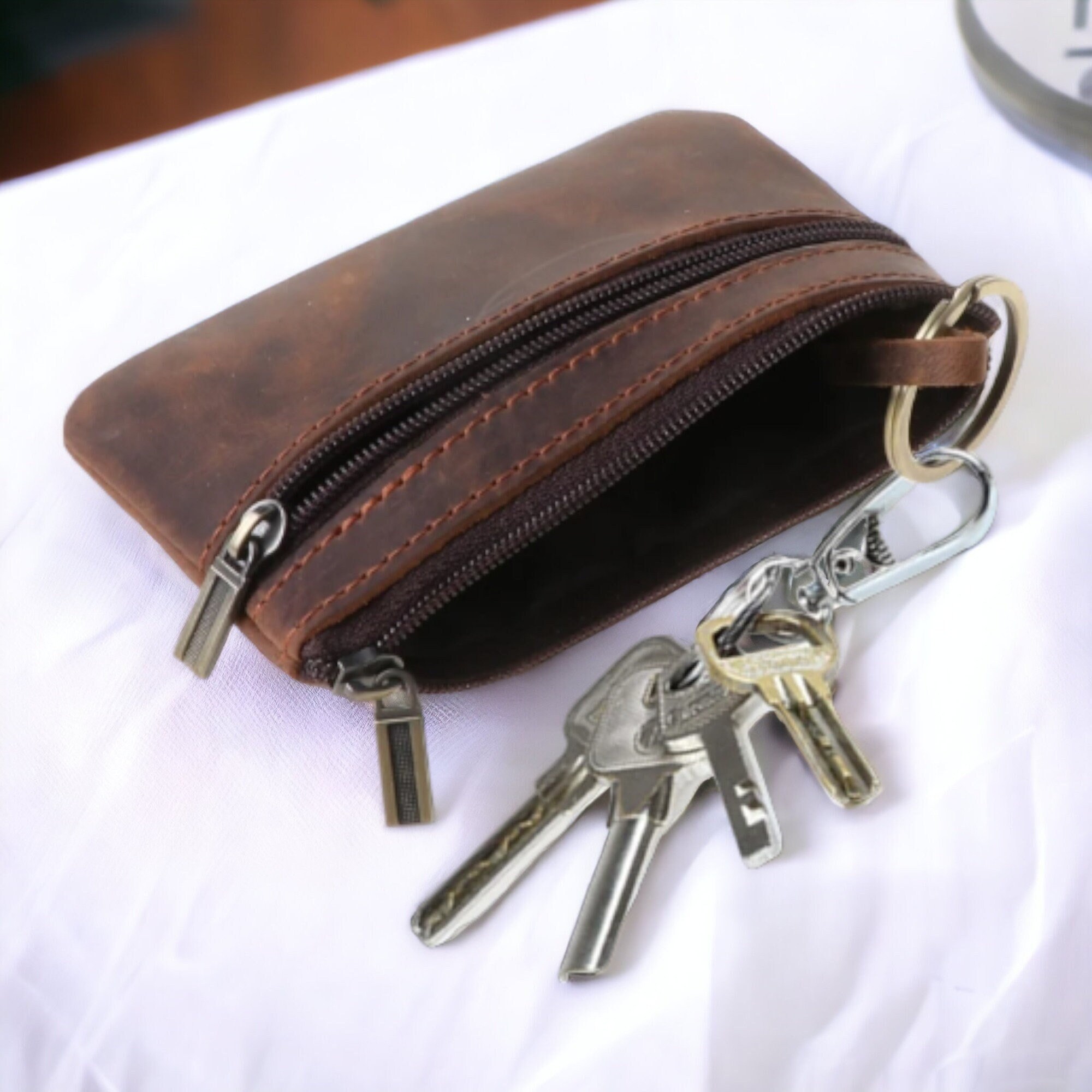 Key Ring Pouch, Trolley Token Pound Coin Holder SD Card Holder