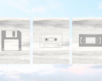 The 90s - Set of 3 Prints, INSTANT DOWNLOAD