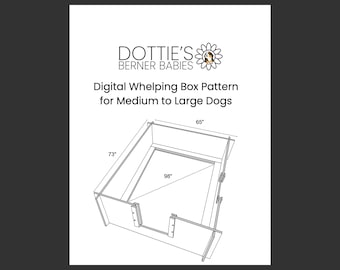 Patrón digital de caja de parto para perros medianos y grandes