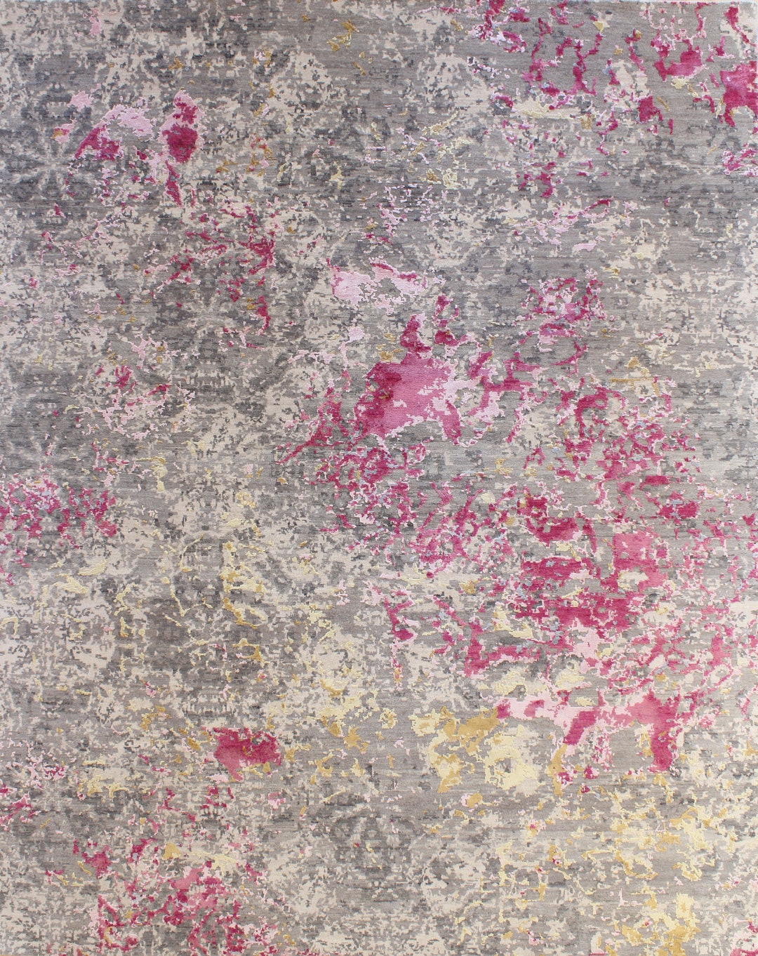8X10 Modern Abstract Gray & Rose Hand Made Wool - Silk Area Rug - Etsy