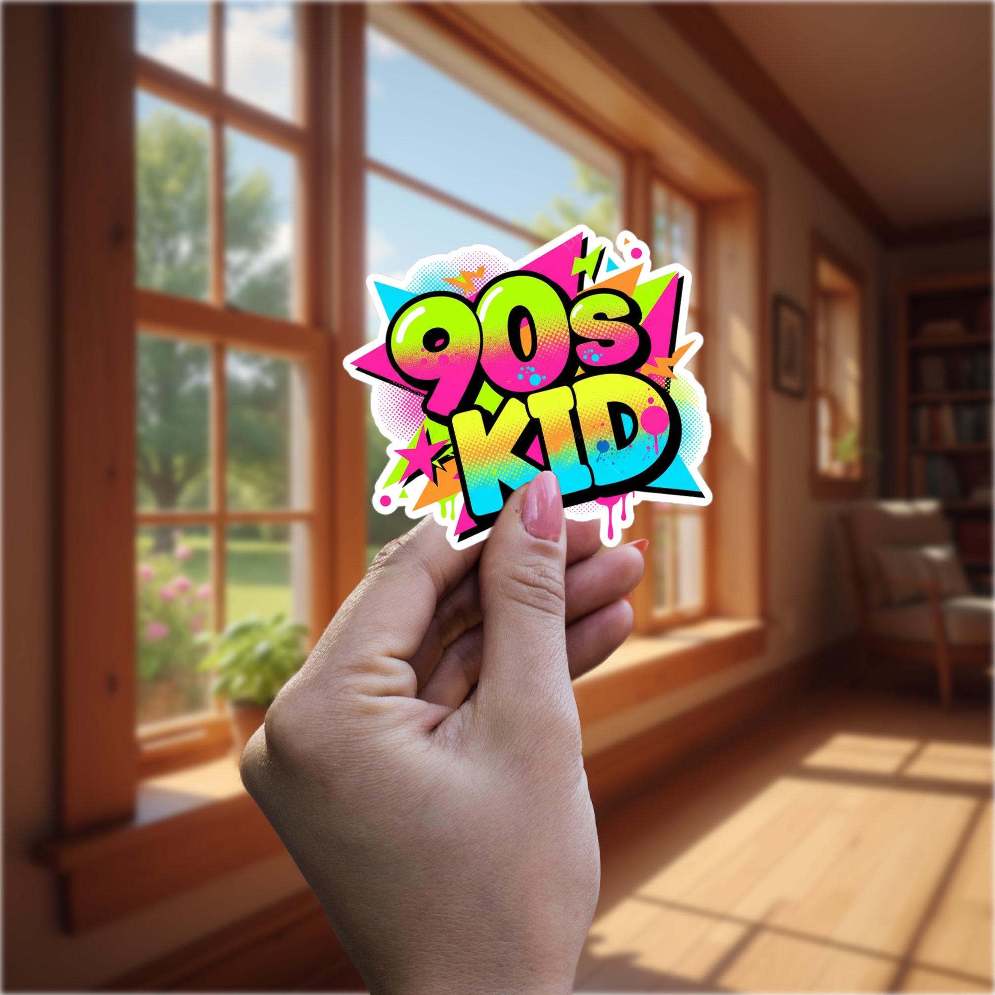 1990s Style Sticker, 90's Kid Retro Vinyl Decal, Waterproof Kiss-cut ...