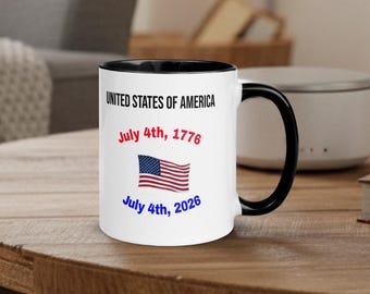 4. Juli 1776 - 4. Juli 2026 Amerika 250 Becher Geschenk - Jubiläumskaffeetasse der US-Flagge
