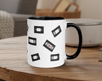 Retro VHS Tape Mug Gift – Vintage Video Cassette Art – 80s and 90s Nostalgia Coffee Cup