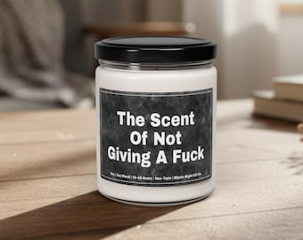 Vela con aroma a "Me importa un carajo" - Regalo divertido y sarcástico - Cera de soja