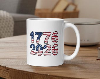 1776–2026 アメリカ マグカップ ギフト – 愛国的なアメリカ国旗デザイン – アメリカ建国250周年記念コーヒーカップ