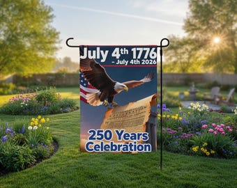 250 Years Celebration July 4th 1776–2026 Yard Flag – Bald Eagle Declaration of Independence – Patriotic America 250 Outdoor Décor