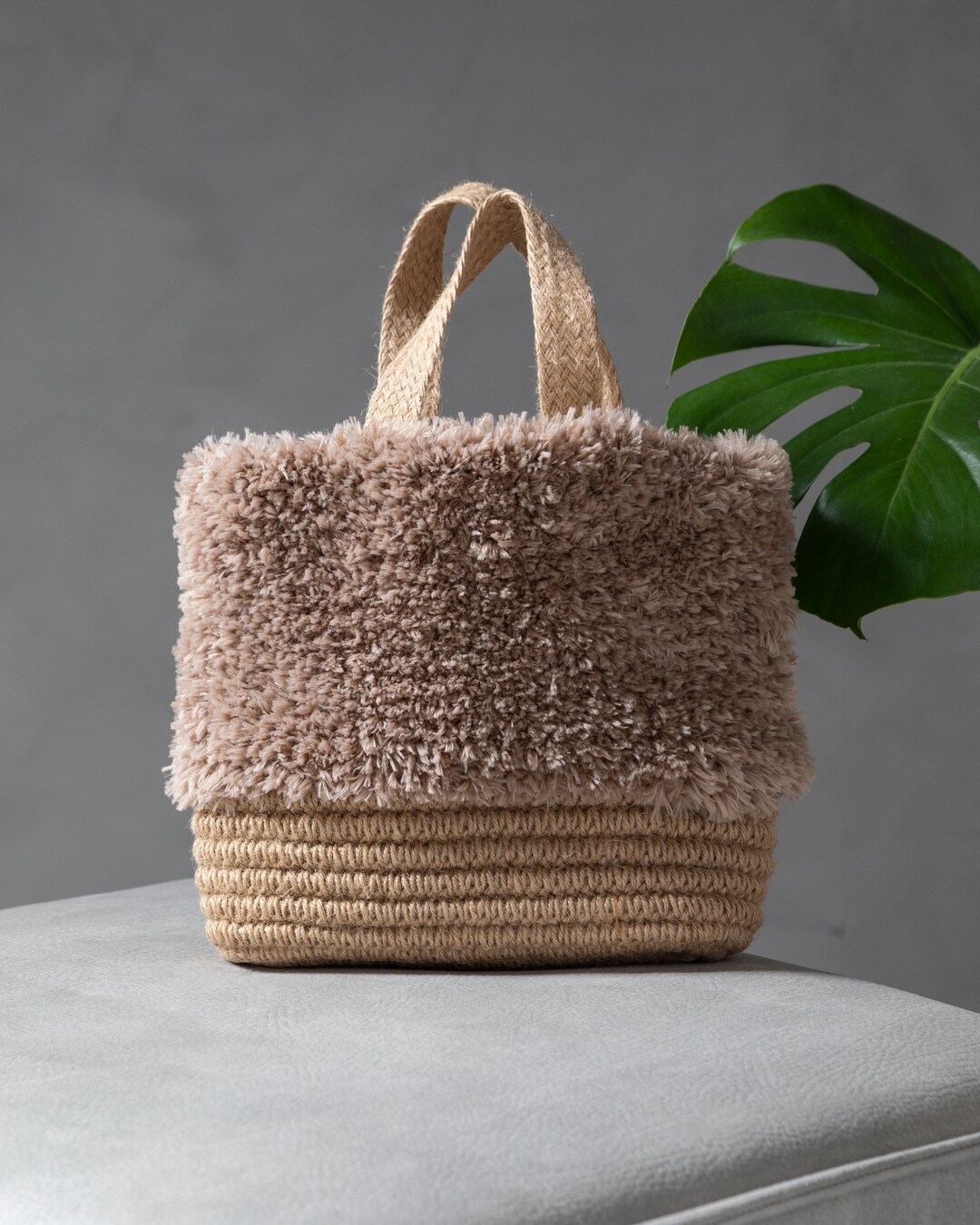 Jute Rope Bag Crochet Boho Tote Bag Cotton Bag Handmade Bag Etsy