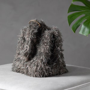 Fur bag, Ashen bag, Handbag, Faux fur bag, Fur bucket bag, Fur bucket bag, Fur tote bag, Mongolian fur bag,Custom bag