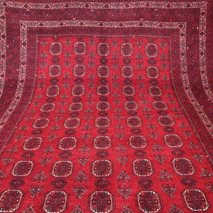 7x10 Vintage Area Rug, Handmade Afghan Original Waziri Rug, Hand Knotted Turkmen Tribal Rug, Oriental Rug, Geometric Wool Rug, Bedroom Rug