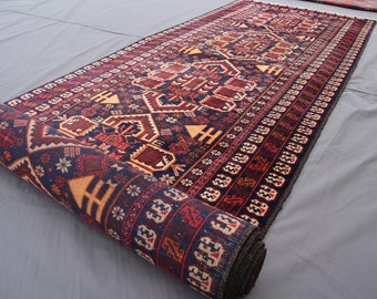 3x13 Ft Gorgeous Runner Rug- Handmade Afghan Super High Quality Vintage Runner Rug, Oriental Wool Runner Rug, Blue Brown Hallway Runner Rug