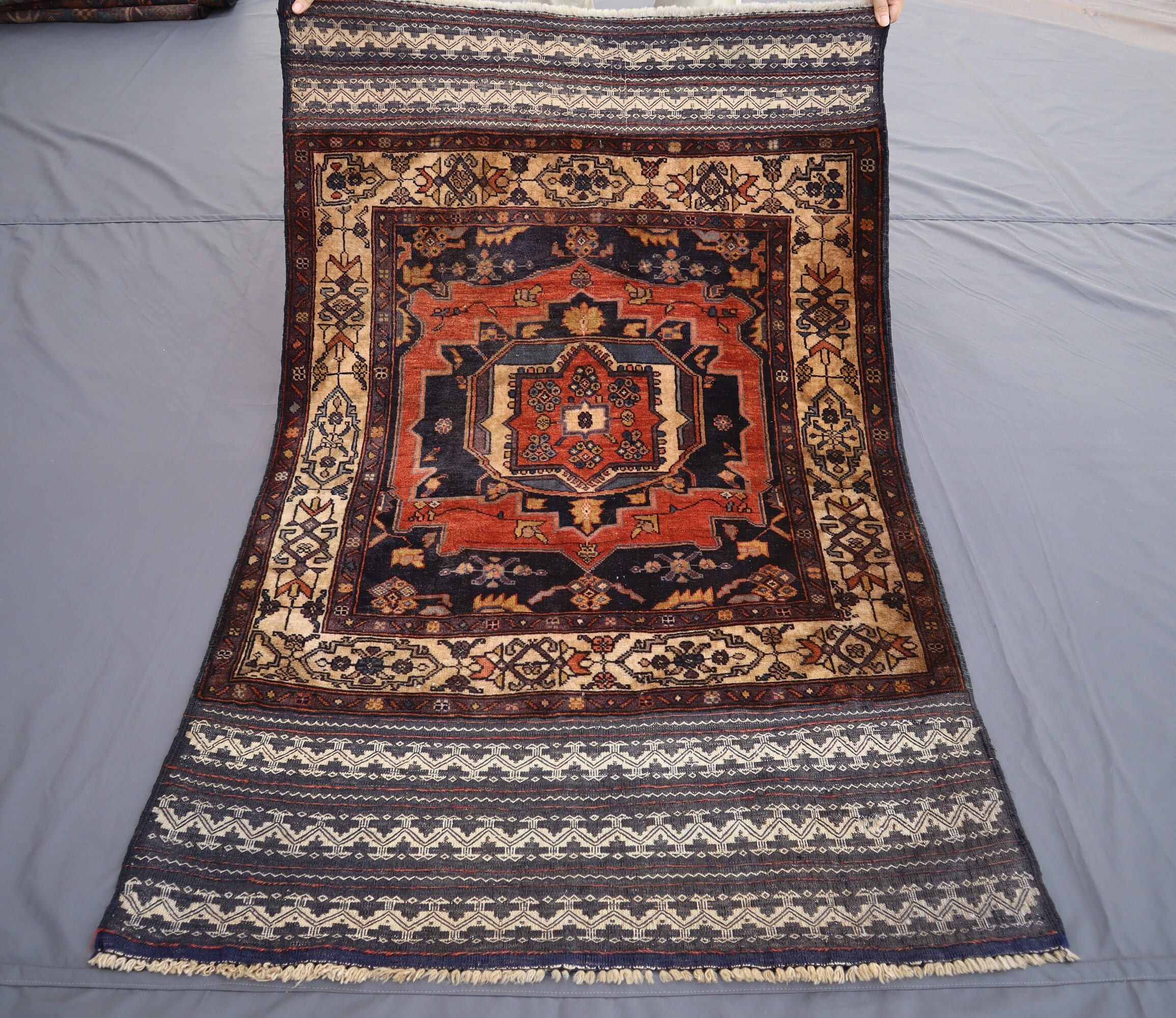 3x5 Ft Small Afghan Rug-turkoman Hand Knotted Oriental Rug