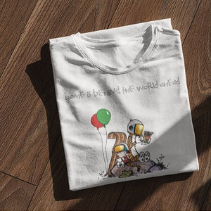Home is Behind, The World Ahead T-shirt, Calvin & Hobbes Fan Art, Funny Shirt Sarcastic Shirt, Meme Shirt, Gym Shirt, Comic Book Cartoon