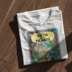 Vintage Tintin and the Picaros T-Shirt, Comic Book Shirt, The Adventures Of, Funny Shirt, Comic Tee, Gift for Friends and Family