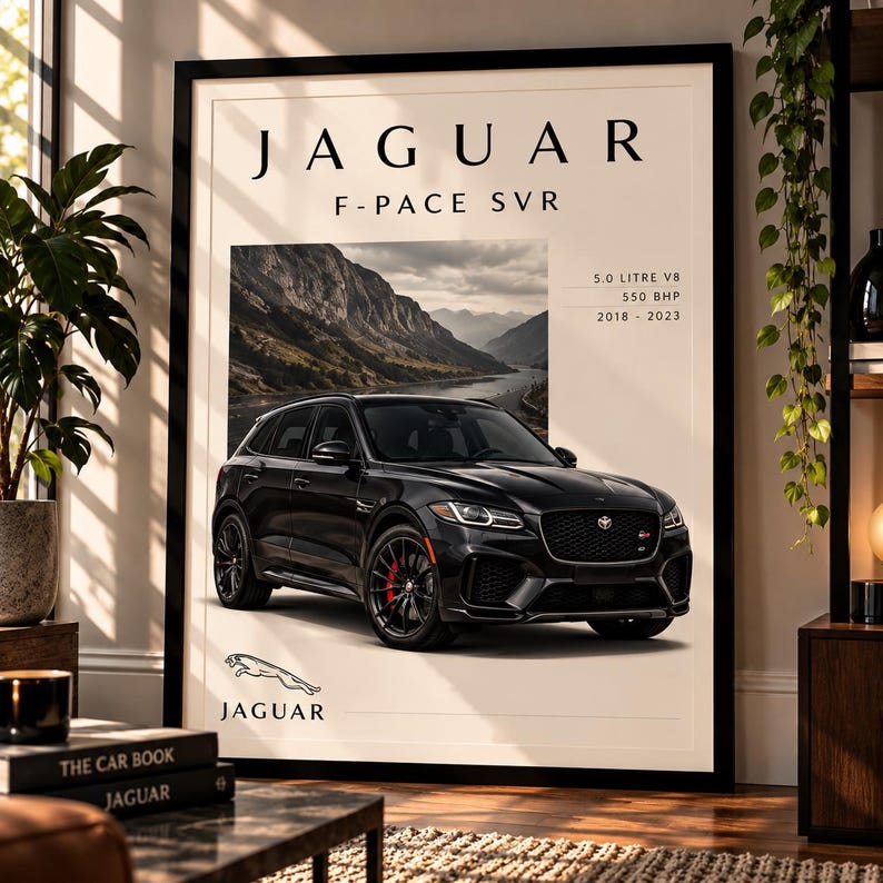 Jaguar Car Prints Set | E-type, XJ220, F-type, XK, XKR-S, F-pace SVR ...
