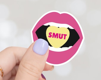 Lips Sticker, Smut Lover Sticker, Romance Reader, Kindle Stickers, Bookish Stickers, Water Bottle Sticker, Vinyl Sticker, Bookish Merch