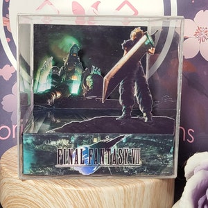 Final Fantasy VII  Remake FF7 Cloud Shinra Diorama Cube - 3D Videogame - Gift for Gamer - Shadow Box - Miniature