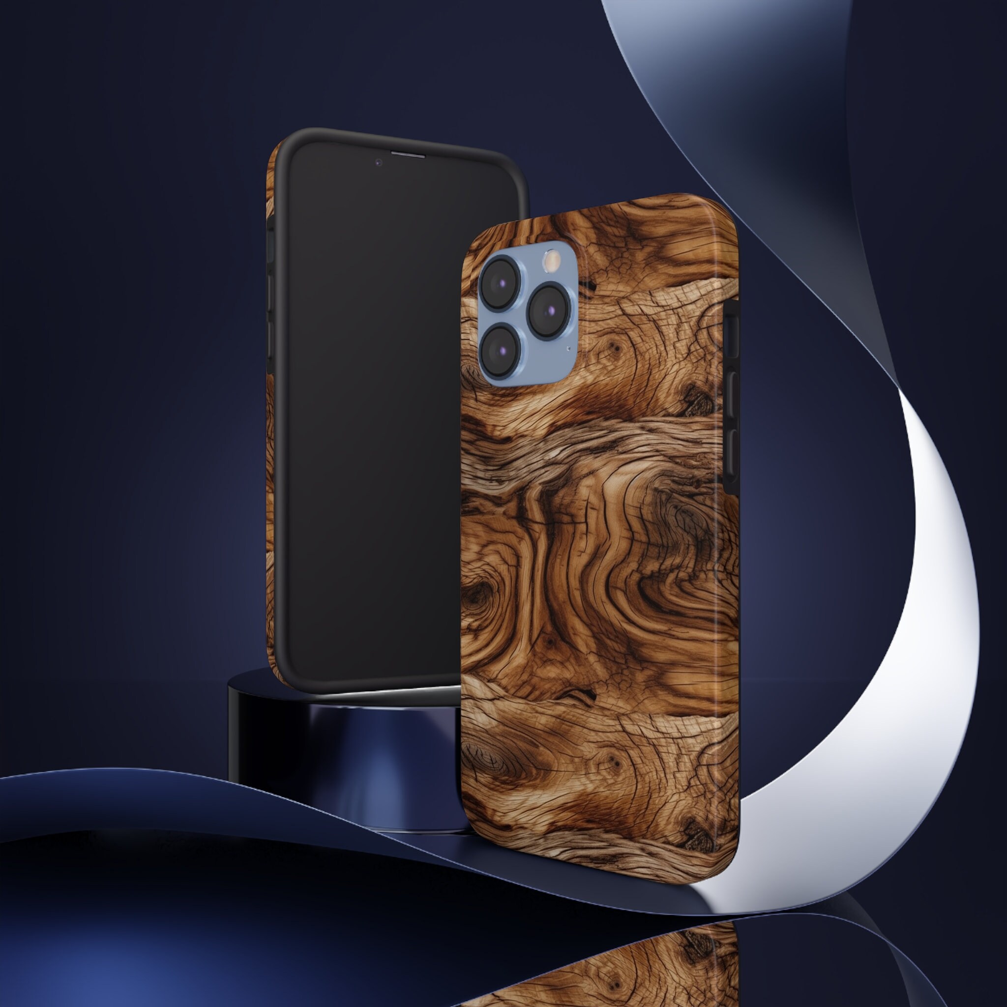 Realistic Medium Stain Wood Grain Phone Case Etsy