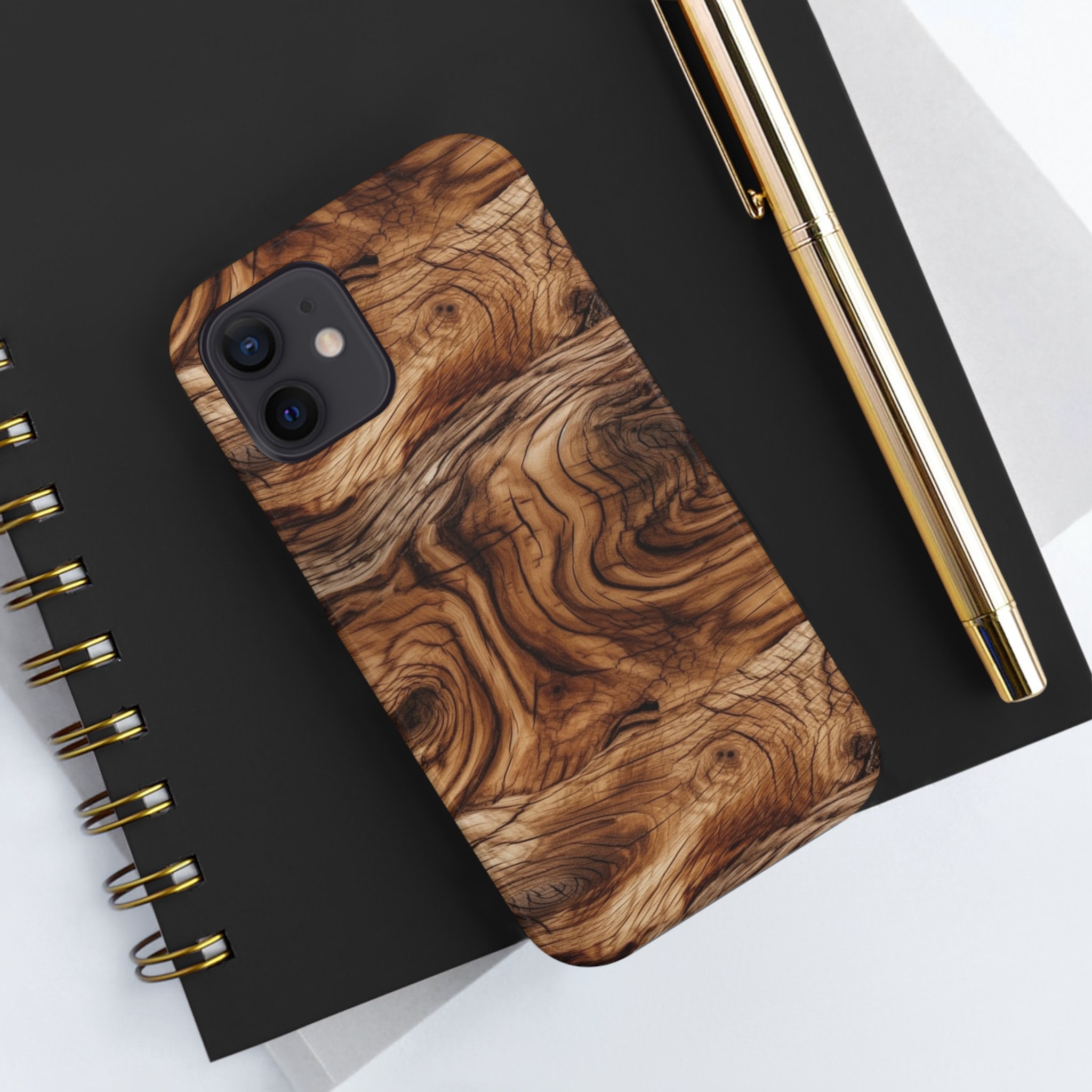 Realistic Medium Stain Wood Grain Phone Case Etsy