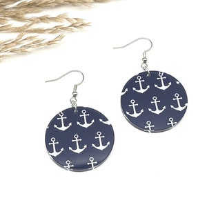 Anchor , navy boat earrings, gift for her, Garden earrings, beach jewelry, hypoallergenic dangle earrings, summer