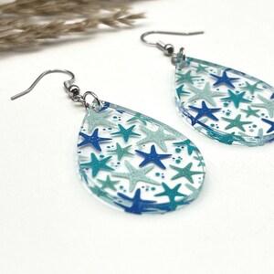 Starfish, star fish earrings, beach vacation, gift for her, Ocean earrings, beach jewelry, hypoallergenic dangle earrings, earrings, summer