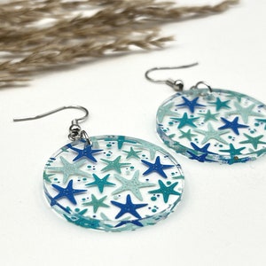 Starfish, star fish earrings, beach vacation, gift for her, Ocean earrings, beach jewelry, hypoallergenic dangle earrings, earrings, summer