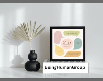 EVERYDAY AFFIRMATION, POSITIVE Affirmation, digital print, printable pdf