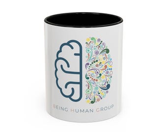 Creative Brain Accent Coffee Mug, Inspirational Gift for Artists, Motivational Cup for Home or Office, Unique Coffee Lovers Present, Holiday