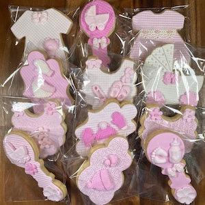 Baby shower sugar cookies with Rolled buttercream and marshmallows icing. Order place on 6/20-6/30 will ship after July 5th