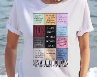 Camiseta Comfort Colors de la era de los conciertos, camiseta con estética vanguardista, camiseta inspirada en letras de canciones, camiseta gráfica de estilo vintage.