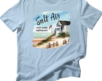 Camiseta Salt Air Comfort Colors, camiseta con estampado playero costero, ambiente veraniego oceánico.