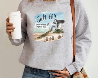 Sudadera Salt Air Beach House, cuello redondo con estampado veraniego costero