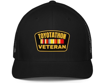 Czapka weterana ciężarówki Toyotathon, zabawny prezent dla Toyoty, czapka dla entuzjasty samochodów, haftowany snapback z siateczki, czapka taty JDM, zabawny prezent dla sprzedawcy samochodów