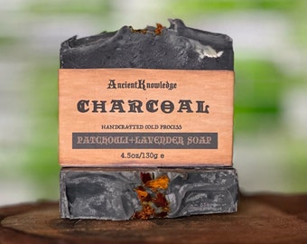 AncientKnowledge soap | Charcoal soap w essential oils | Gift for man |Gift for woman | Vegan Soap |  Conscious living