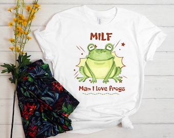 Retro Frog Tshirt, Funny MILF Frog Shirt, Froggy Tee, Toad Shirt, Frog Lover shirt, Funny Frog shirt, Toad for dad, gift for dad, funny tee