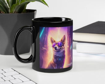 Steampunk Cyber Corgi Coffee Mug