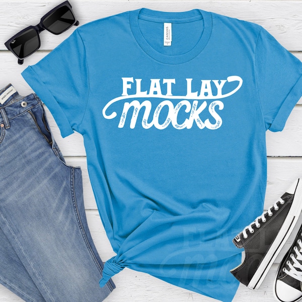 mockup bella canvas 3001 aqua Tshirt mock up summer T shirt flat lay unisex tee shirts for shops aqua bella canvas mock ups