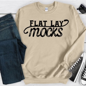 mockup gildan 18000 sand sweatshirt mock up summer sweatshirt flat lay unisex sweatshirt for shops sand gildan 18000 mock ups