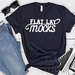 Mockup Bella Canvas 3001 Navy Tshirt Mock-up Sommer T-Shirt flach unisex T-Shirts für Geschäfte Marine Bella Canvas
