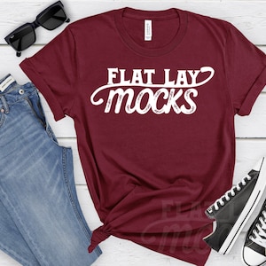 mockup bella canvas 3001 maroon Tshirt mock up summer T shirt flat lay unisex tee shirts for shops maroon bella canvas mock ups