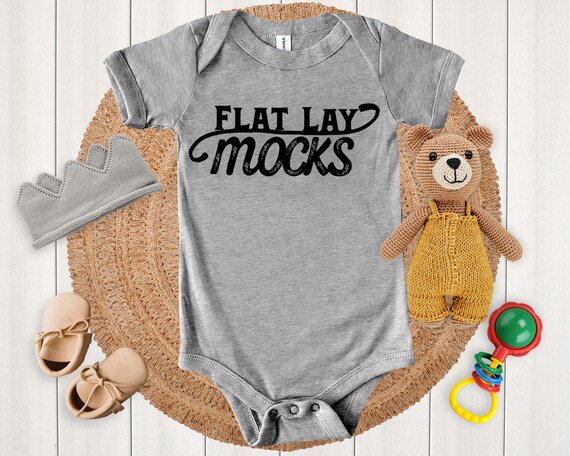 Baby Onesie Mockup Bella Canvas 100b Athletic Heather Onesies