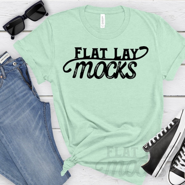 Mockup Bella Canvas 3001 Heather Mint Mock Up Sommer T-Shirt flach unisex T-Shirts für Geschäfte Frühling T-Shirt Bella Canvas Mock-ups