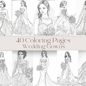 40 Coloring Pages - Wedding Gowns 2 -
