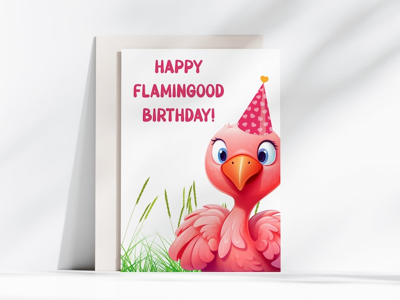 Flamingo Birthday Card - Printable Digital Download for Bird Lovers of ...