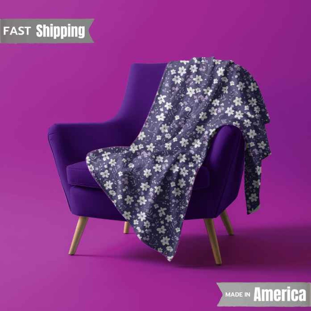 Purple Floral Amour Hooded Blanket