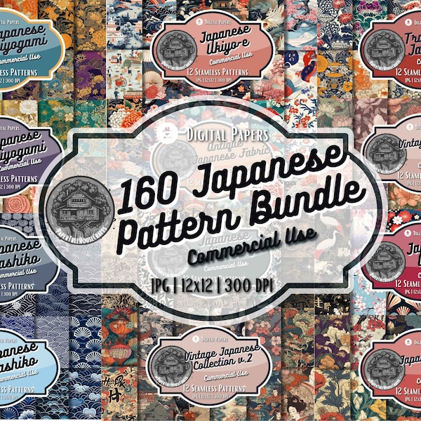 Authentic Japanese Tile Designs - Digital Paper Pack | Instant Access Available