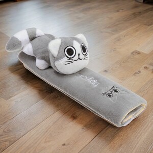 Cute Animal Seatbelt Cover, Cartoon Dog Shoulder Pad, Plush Cat Seat Belt Protector, Kawaii Anime Puppy Belt Cushion, Girl Kitty Car Decor image 6