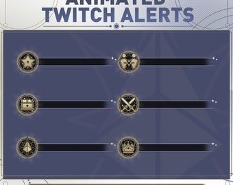 6 Animated Twitch Alerts / Honkai: Star Rail Themed / Inspired by In-Game Notifications / Assets for Streams / Space / Celestial / Stars
